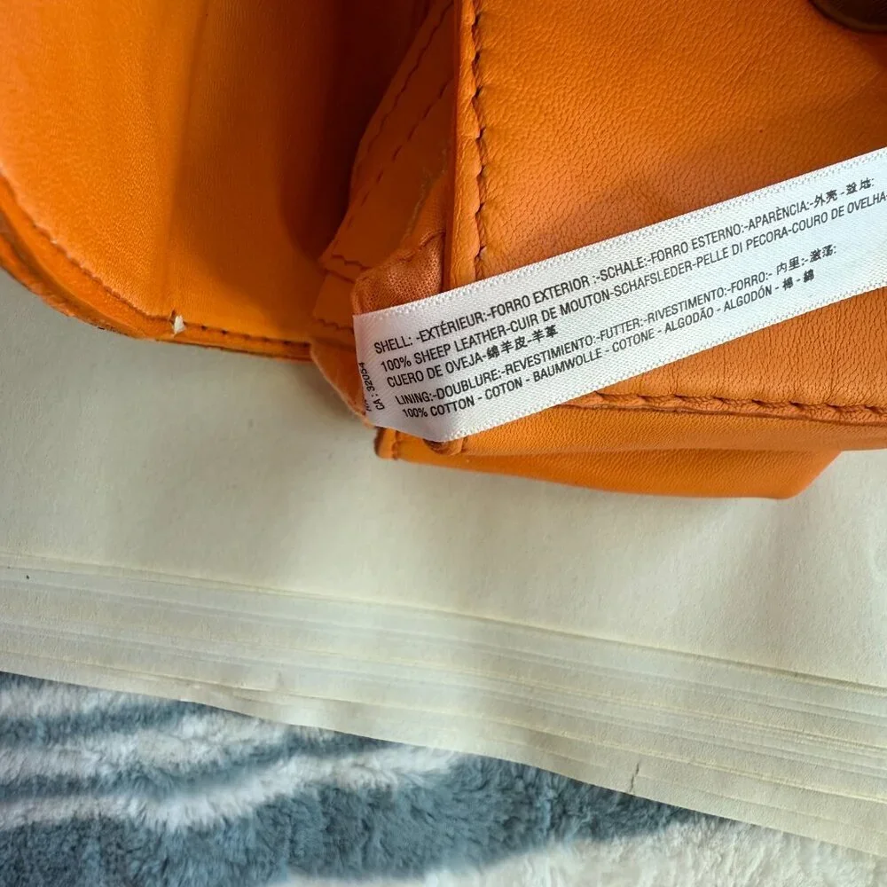 Free People Close To You Orange Sheep Leather Crossbody Mini Bag​​